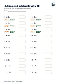 Adding and subtracting to 20